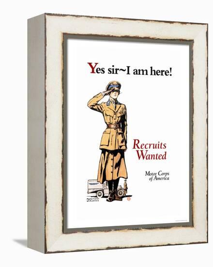 Recruits Wanted: Motor Corps of America-Edward Penfield-Framed Stretched Canvas