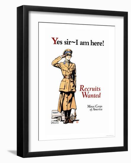 Recruits Wanted: Motor Corps of America-Edward Penfield-Framed Art Print