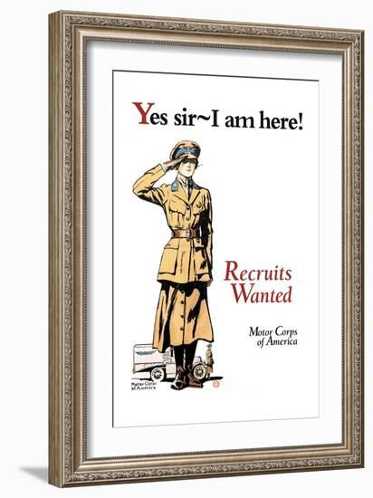 Recruits Wanted: Motor Corps of America-Edward Penfield-Framed Art Print