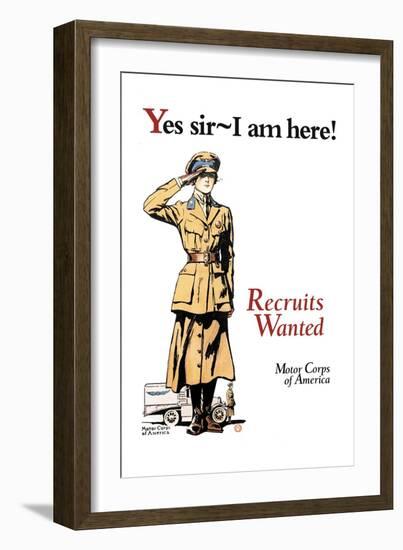 Recruits Wanted: Motor Corps of America-Edward Penfield-Framed Art Print