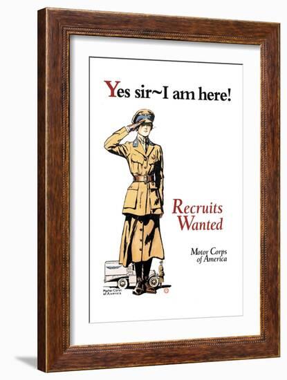 Recruits Wanted: Motor Corps of America-Edward Penfield-Framed Art Print