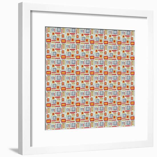 Rectangles on Greyblue-Effie Zafiropoulou-Framed Giclee Print