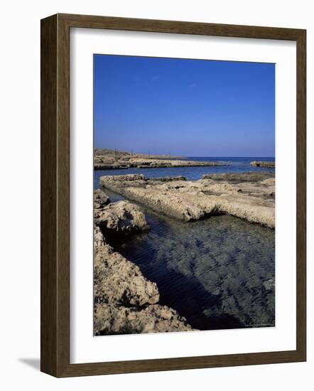 Rectangular Tanks Cut into Rock by Romans to Keep Fish Catch Fresh for Market, Near Lapta, Cyprus-Christopher Rennie-Framed Photographic Print