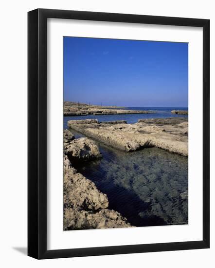 Rectangular Tanks Cut into Rock by Romans to Keep Fish Catch Fresh for Market, Near Lapta, Cyprus-Christopher Rennie-Framed Photographic Print