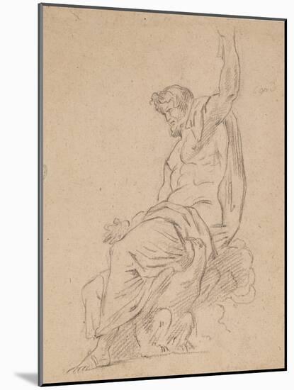 Recto: Seated Figure of a Man, Possibly of Jupiter, on an Eagle, Reaching up with His Left Hand, 18-Ferdinand Victor Eugene Delacroix-Mounted Giclee Print