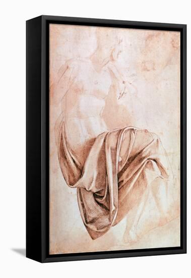 Recto Study of Drapery-Michelangelo Buonarroti-Framed Premier Image Canvas