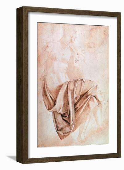 Recto Study of Drapery-Michelangelo Buonarroti-Framed Giclee Print