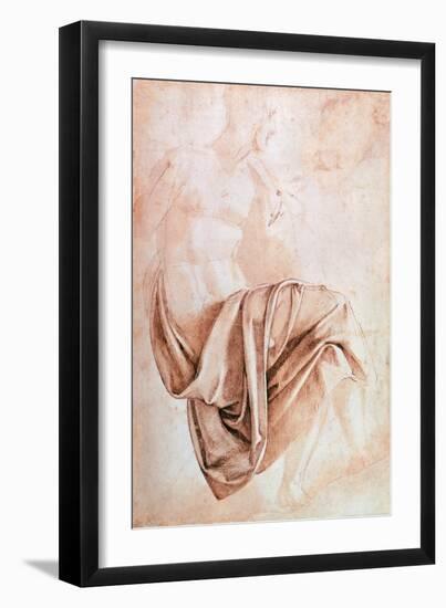 Recto Study of Drapery-Michelangelo Buonarroti-Framed Giclee Print