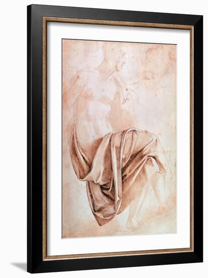 Recto Study of Drapery-Michelangelo Buonarroti-Framed Giclee Print