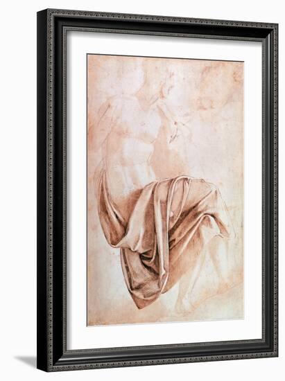 Recto Study of Drapery-Michelangelo Buonarroti-Framed Giclee Print