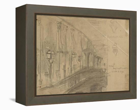 Recto: Study of London Bridge for 'London Bridge on the Night of the Marriage of the Prince and Pri-William Holman Hunt-Framed Premier Image Canvas