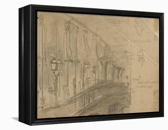 Recto: Study of London Bridge for 'London Bridge on the Night of the Marriage of the Prince and Pri-William Holman Hunt-Framed Premier Image Canvas