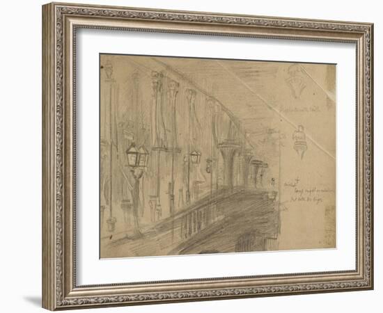 Recto: Study of London Bridge for 'London Bridge on the Night of the Marriage of the Prince and Pri-William Holman Hunt-Framed Giclee Print
