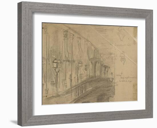 Recto: Study of London Bridge for 'London Bridge on the Night of the Marriage of the Prince and Pri-William Holman Hunt-Framed Giclee Print