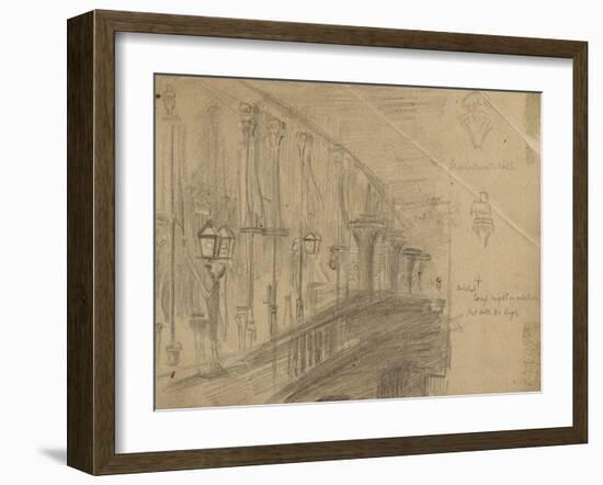 Recto: Study of London Bridge for 'London Bridge on the Night of the Marriage of the Prince and Pri-William Holman Hunt-Framed Giclee Print