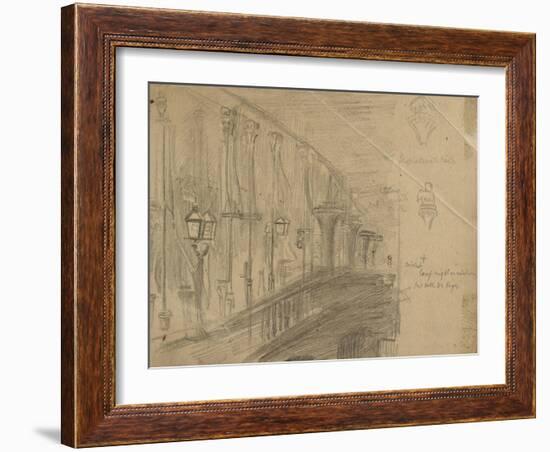 Recto: Study of London Bridge for 'London Bridge on the Night of the Marriage of the Prince and Pri-William Holman Hunt-Framed Giclee Print