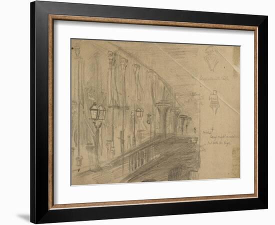 Recto: Study of London Bridge for 'London Bridge on the Night of the Marriage of the Prince and Pri-William Holman Hunt-Framed Giclee Print