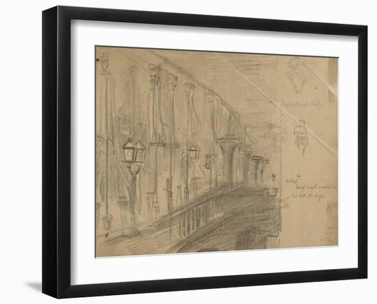 Recto: Study of London Bridge for 'London Bridge on the Night of the Marriage of the Prince and Pri-William Holman Hunt-Framed Giclee Print