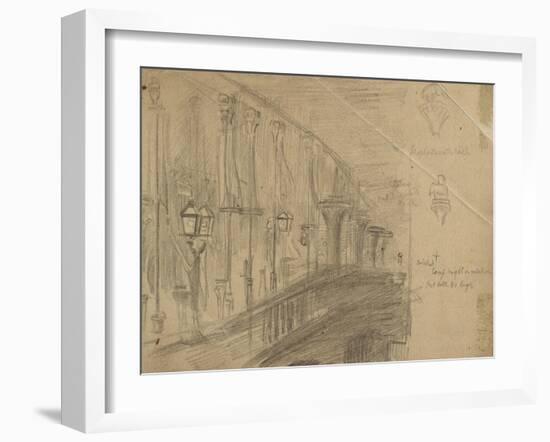 Recto: Study of London Bridge for 'London Bridge on the Night of the Marriage of the Prince and Pri-William Holman Hunt-Framed Giclee Print