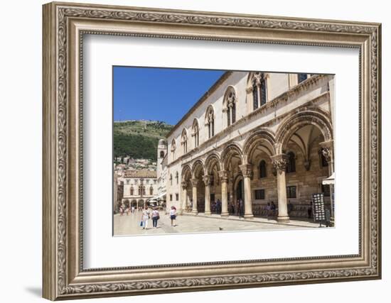 Rectors Palace and Cultural History Museum street view, Dubrovnik Old Town, Dubrovnik, Dalmatian Co-Neale Clark-Framed Photographic Print