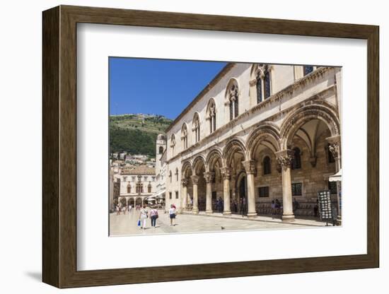 Rectors Palace and Cultural History Museum street view, Dubrovnik Old Town, Dubrovnik, Dalmatian Co-Neale Clark-Framed Photographic Print