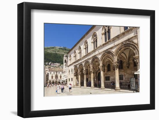 Rectors Palace and Cultural History Museum street view, Dubrovnik Old Town, Dubrovnik, Dalmatian Co-Neale Clark-Framed Photographic Print