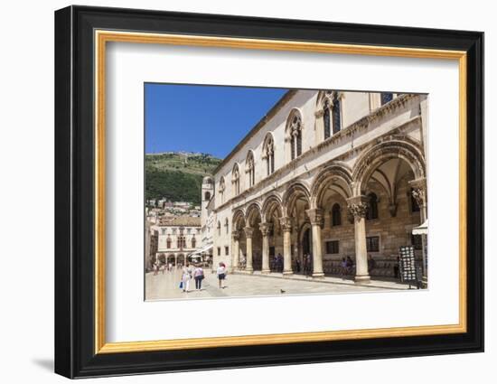 Rectors Palace and Cultural History Museum street view, Dubrovnik Old Town, Dubrovnik, Dalmatian Co-Neale Clark-Framed Photographic Print