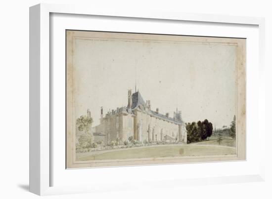 Recueil de 21 vues de Paris et de ses environs : "château de Malmaison. Façade sur les jardins,-Victor-Jean Nicolle-Framed Giclee Print