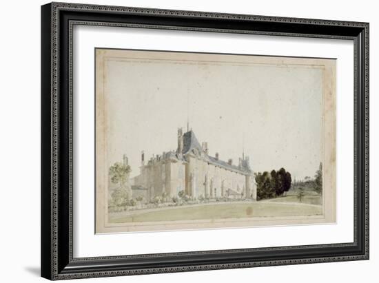 Recueil de 21 vues de Paris et de ses environs : "château de Malmaison. Façade sur les jardins,-Victor-Jean Nicolle-Framed Giclee Print