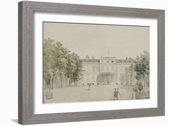 Recueil de 21 vues de Paris et de ses environs : "château de Saint-Leu. Façade sur cour avec-Victor-Jean Nicolle-Framed Giclee Print