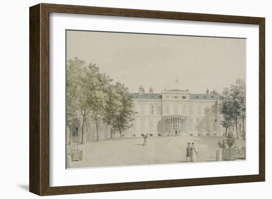 Recueil de 21 vues de Paris et de ses environs : "château de Saint-Leu. Façade sur cour avec-Victor-Jean Nicolle-Framed Giclee Print