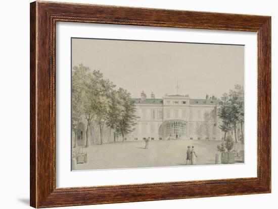 Recueil de 21 vues de Paris et de ses environs : "château de Saint-Leu. Façade sur cour avec-Victor-Jean Nicolle-Framed Giclee Print