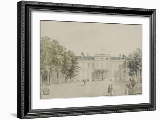 Recueil de 21 vues de Paris et de ses environs : "château de Saint-Leu. Façade sur cour avec-Victor-Jean Nicolle-Framed Giclee Print