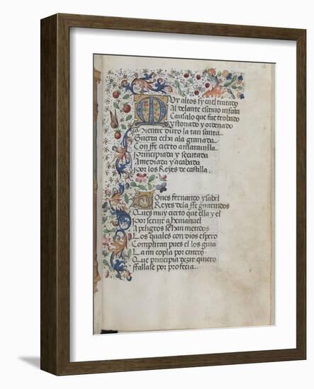 Recueil de dévotion de la reine Isabelle d'Espagne par Pedro Marcuello-null-Framed Giclee Print
