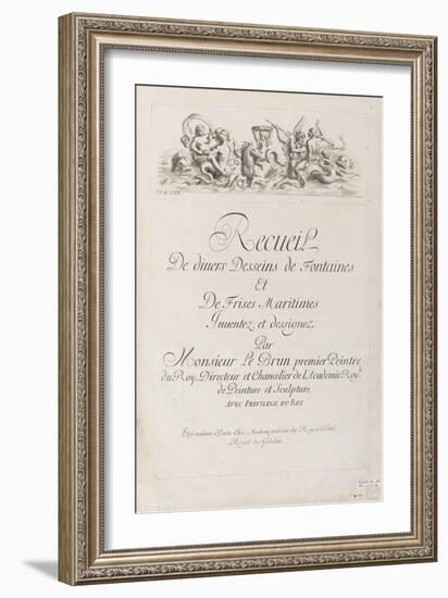 " Recueil de divers dessins de Fontaines et de Frises maritimes-Jean Audran-Framed Giclee Print