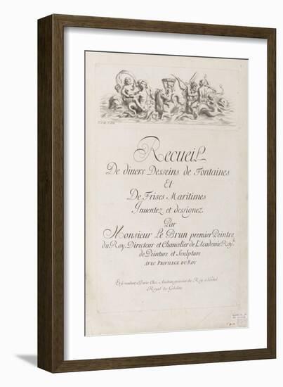 " Recueil de divers dessins de Fontaines et de Frises maritimes-Jean Audran-Framed Giclee Print