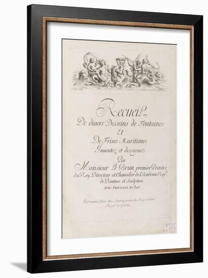 " Recueil de divers dessins de Fontaines et de Frises maritimes-Jean Audran-Framed Giclee Print