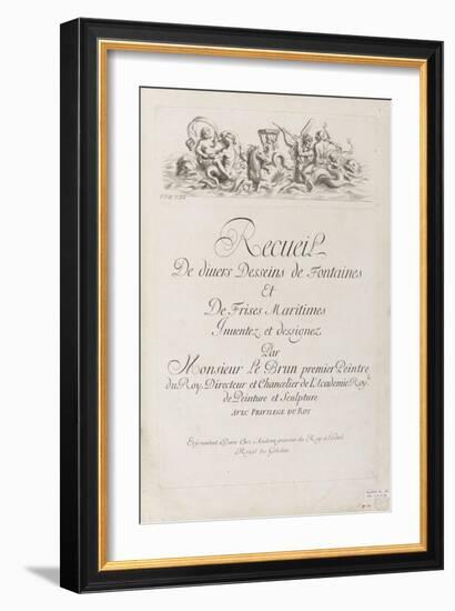 " Recueil de divers dessins de Fontaines et de Frises maritimes-Jean Audran-Framed Giclee Print