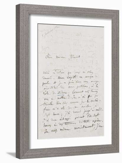 Recueil de lettres et esquisses : lettre autographe à Pauline Viardot-Hector Berlioz-Framed Giclee Print