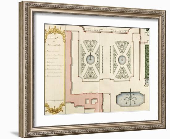 Recueil des "Plans des châteaux et jardins de Versailles en 1720" ; Composé pour Louis-Antoine de-Jean Chaufourier-Framed Giclee Print