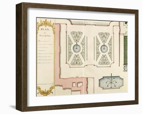 Recueil des "Plans des châteaux et jardins de Versailles en 1720" ; Composé pour Louis-Antoine de-Jean Chaufourier-Framed Giclee Print