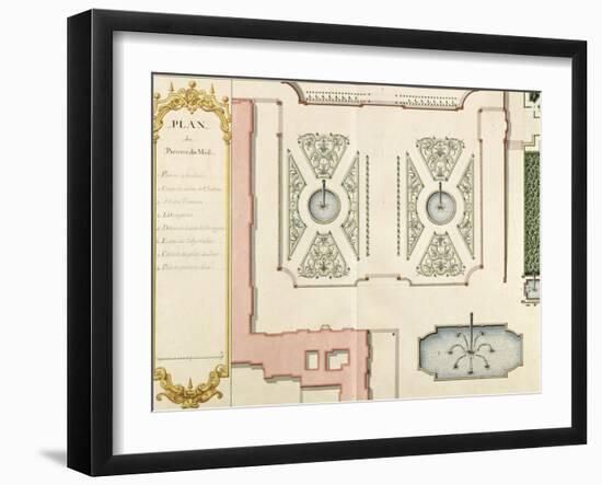 Recueil des "Plans des châteaux et jardins de Versailles en 1720" ; Composé pour Louis-Antoine de-Jean Chaufourier-Framed Giclee Print