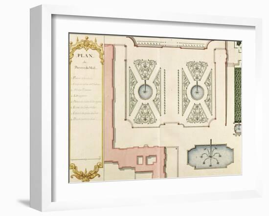 Recueil des "Plans des châteaux et jardins de Versailles en 1720" ; Composé pour Louis-Antoine de-Jean Chaufourier-Framed Giclee Print