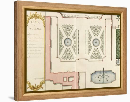 Recueil des "Plans des châteaux et jardins de Versailles en 1720" ; Composé pour Louis-Antoine de-Jean Chaufourier-Framed Premier Image Canvas