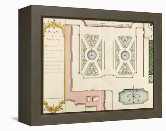 Recueil des "Plans des châteaux et jardins de Versailles en 1720" ; Composé pour Louis-Antoine de-Jean Chaufourier-Framed Premier Image Canvas