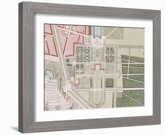 Recueil des "Plans des châteaux et parcs de Versailles, Trianon et Marly vers 1732" ; Relié aux-Pierre Prieur-Framed Giclee Print