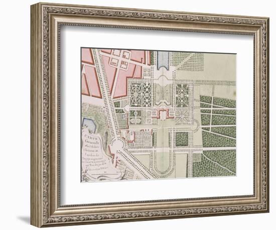 Recueil des "Plans des châteaux et parcs de Versailles, Trianon et Marly vers 1732" ; Relié aux-Pierre Prieur-Framed Giclee Print