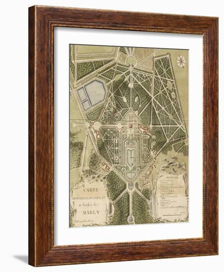 Recueil des "Plans des châteaux et parcs de Versailles, Trianon et Marly vers 1732" ; Relié aux-Pierre Prieur-Framed Giclee Print