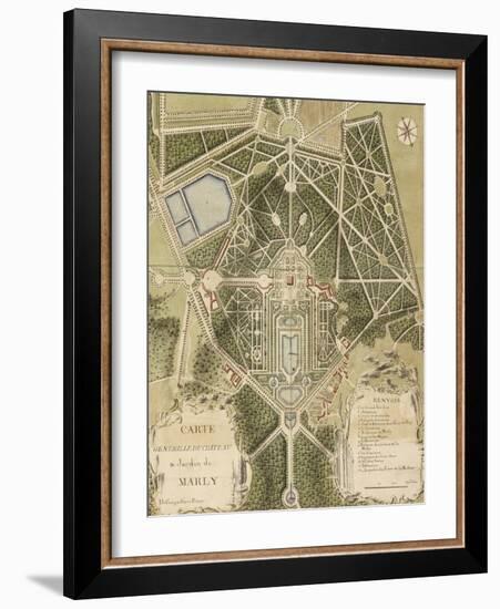 Recueil des "Plans des châteaux et parcs de Versailles, Trianon et Marly vers 1732" ; Relié aux-Pierre Prieur-Framed Giclee Print