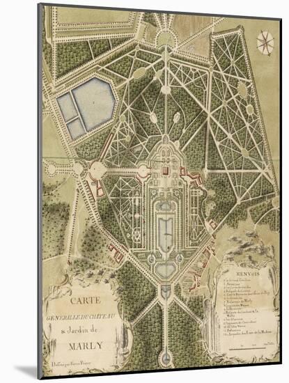 Recueil des "Plans des châteaux et parcs de Versailles, Trianon et Marly vers 1732" ; Relié aux-Pierre Prieur-Mounted Giclee Print